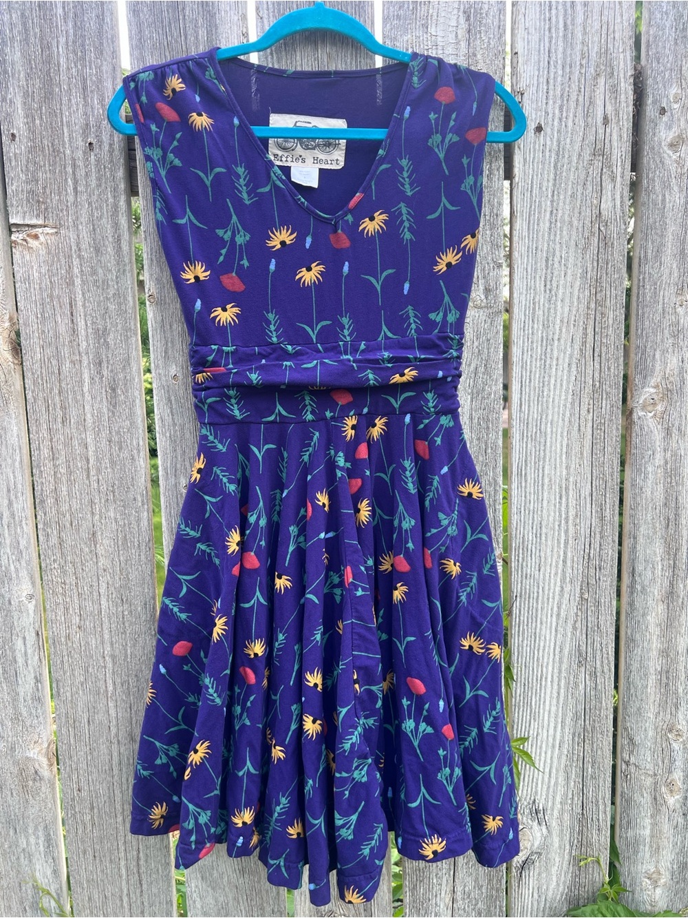 Effie's Heart Purple Floral Asymmetrical Fit & Flare Dress